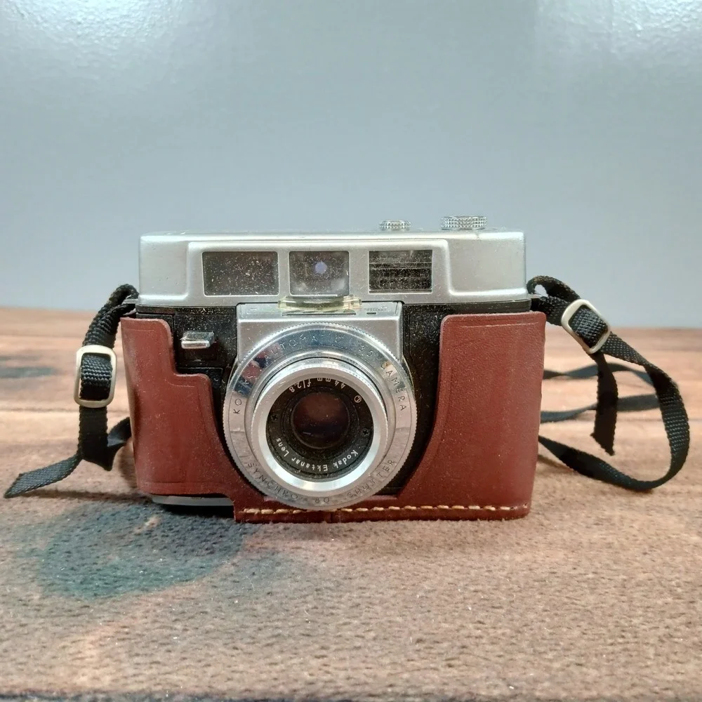 Kodak Automatic 35 Field Case Camera Brown Leather Vintage Untested